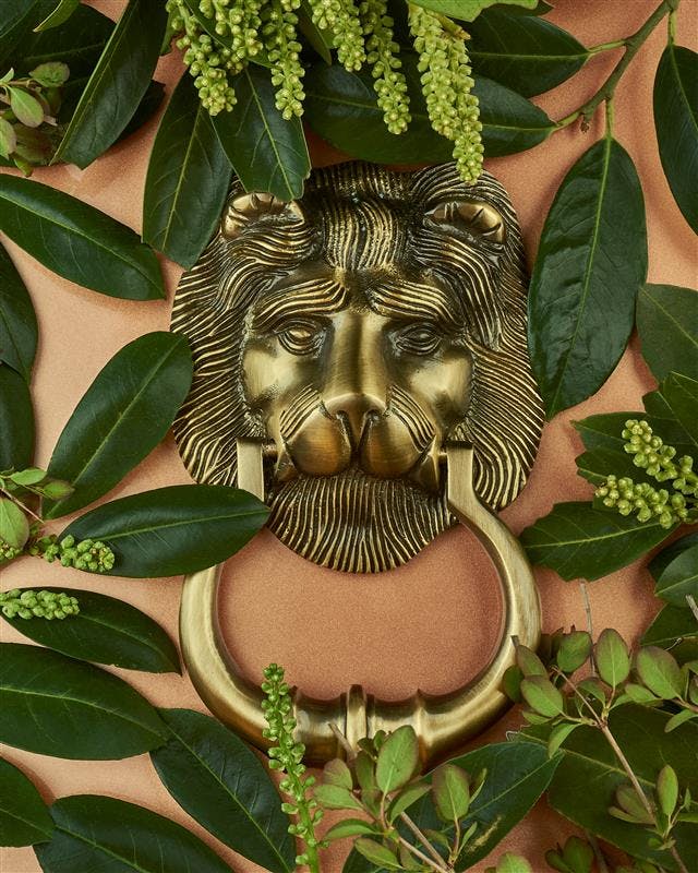 Lion Door Knocker - Antique Brass, Door Knocker