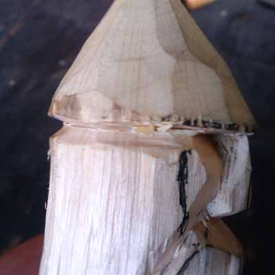 whittling wooden blank