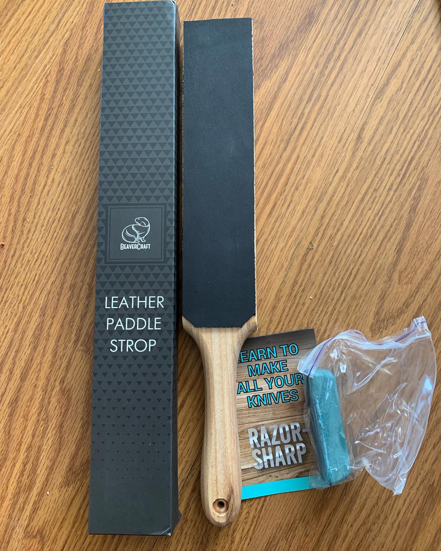 Leather paddle strop